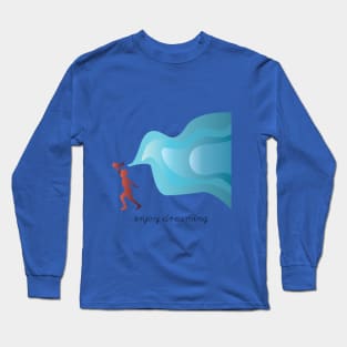 Kid Running with Aircraft Enjoy Dreaming Long Sleeve T-Shirt